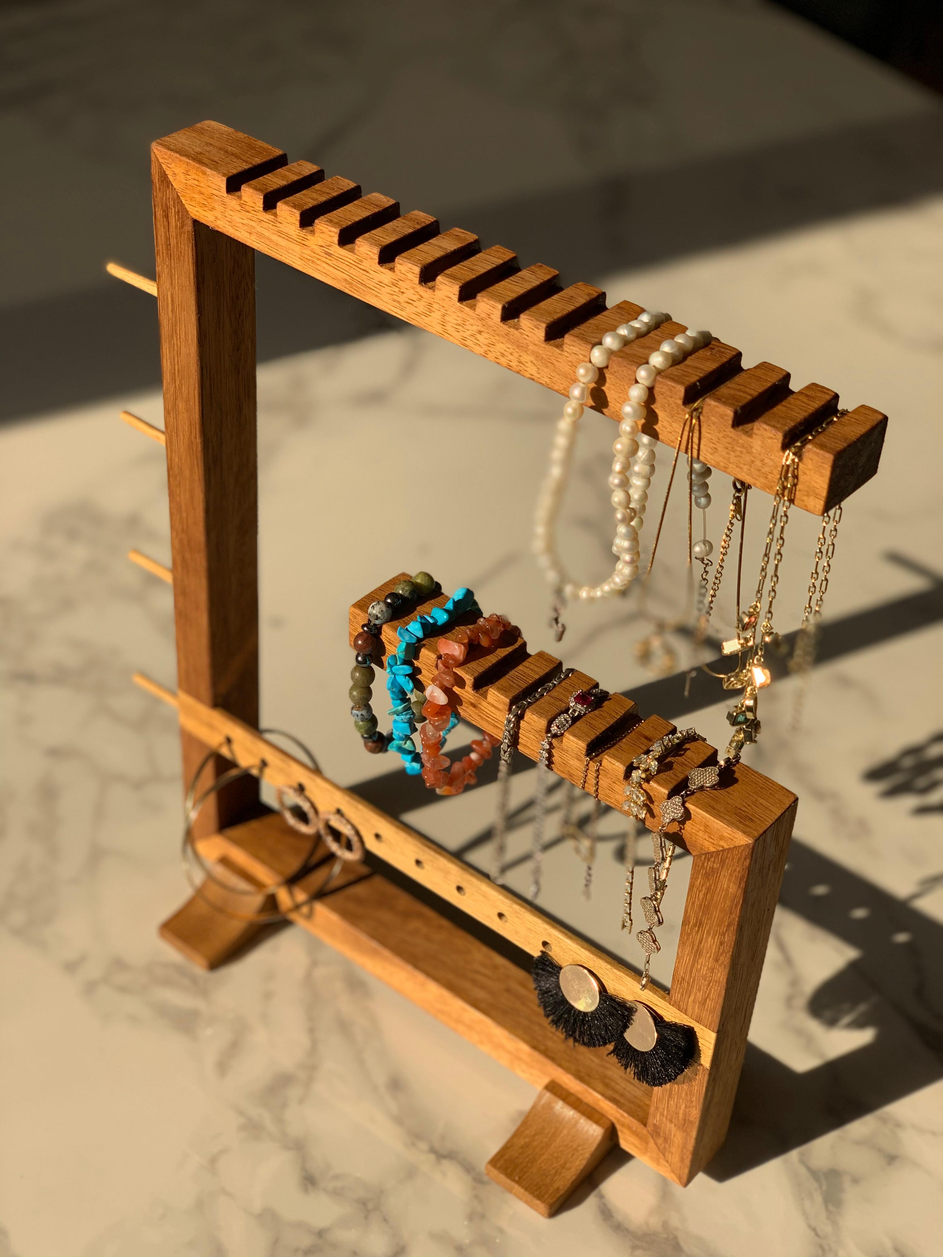 AHŞAP YÜZÜK,KOLYE, BİLEKLİK STANDI / TAKI ORGANİZERİ