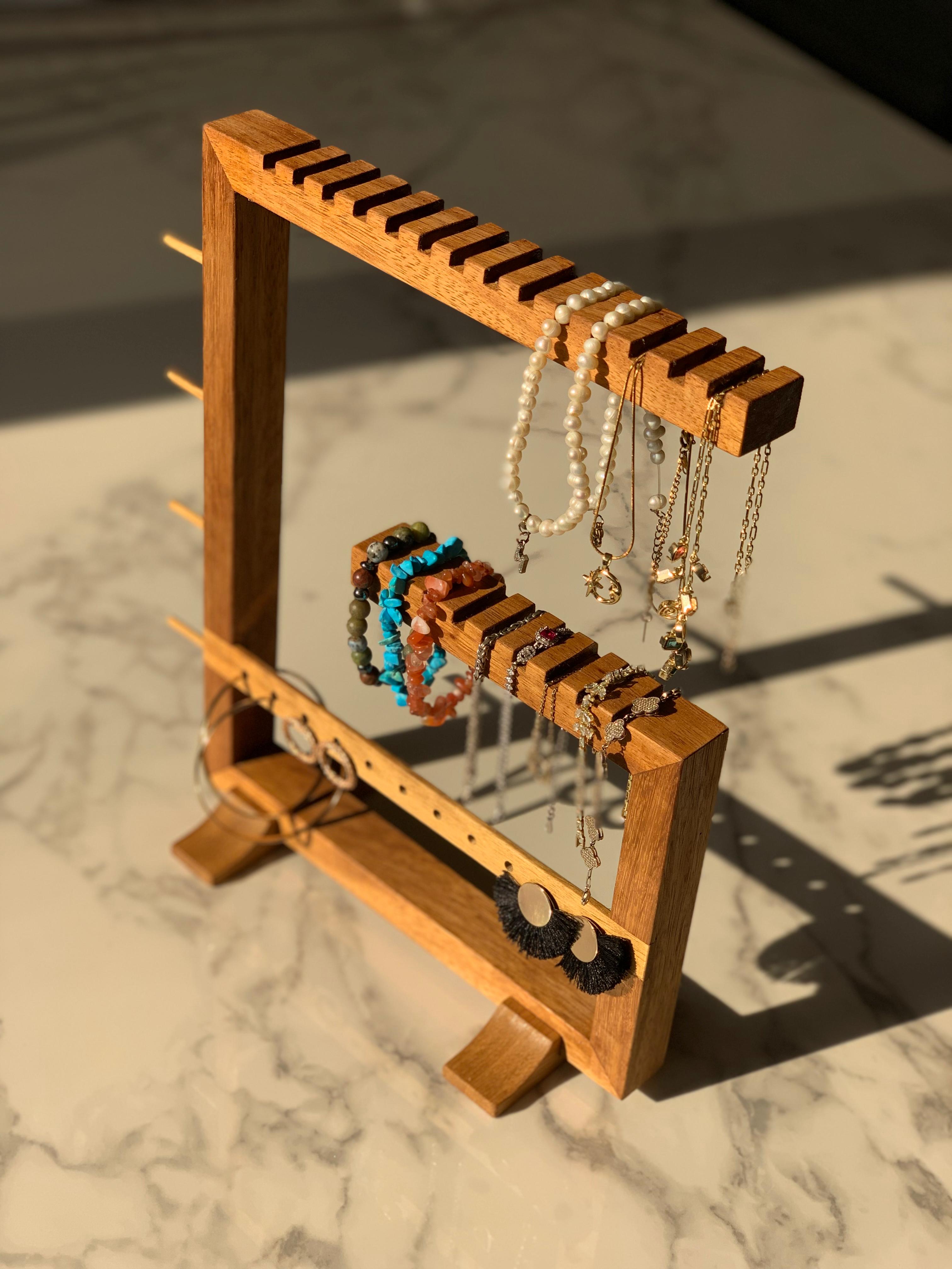 AHŞAP YÜZÜK,KOLYE, BİLEKLİK STANDI / TAKI ORGANİZERİ
