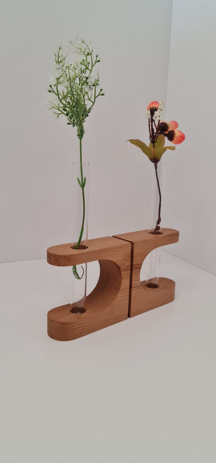 5-teilige Vase aus Holzglasröhre