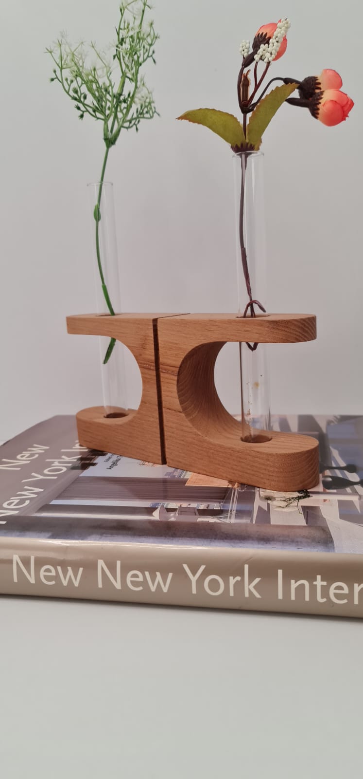5-teilige Vase aus Holzglasröhre