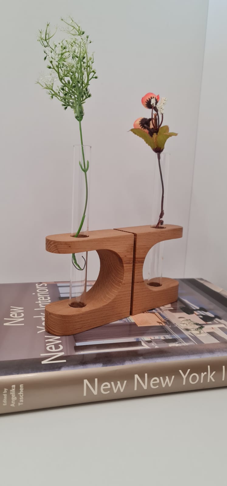 5-teilige Vase aus Holzglasröhre