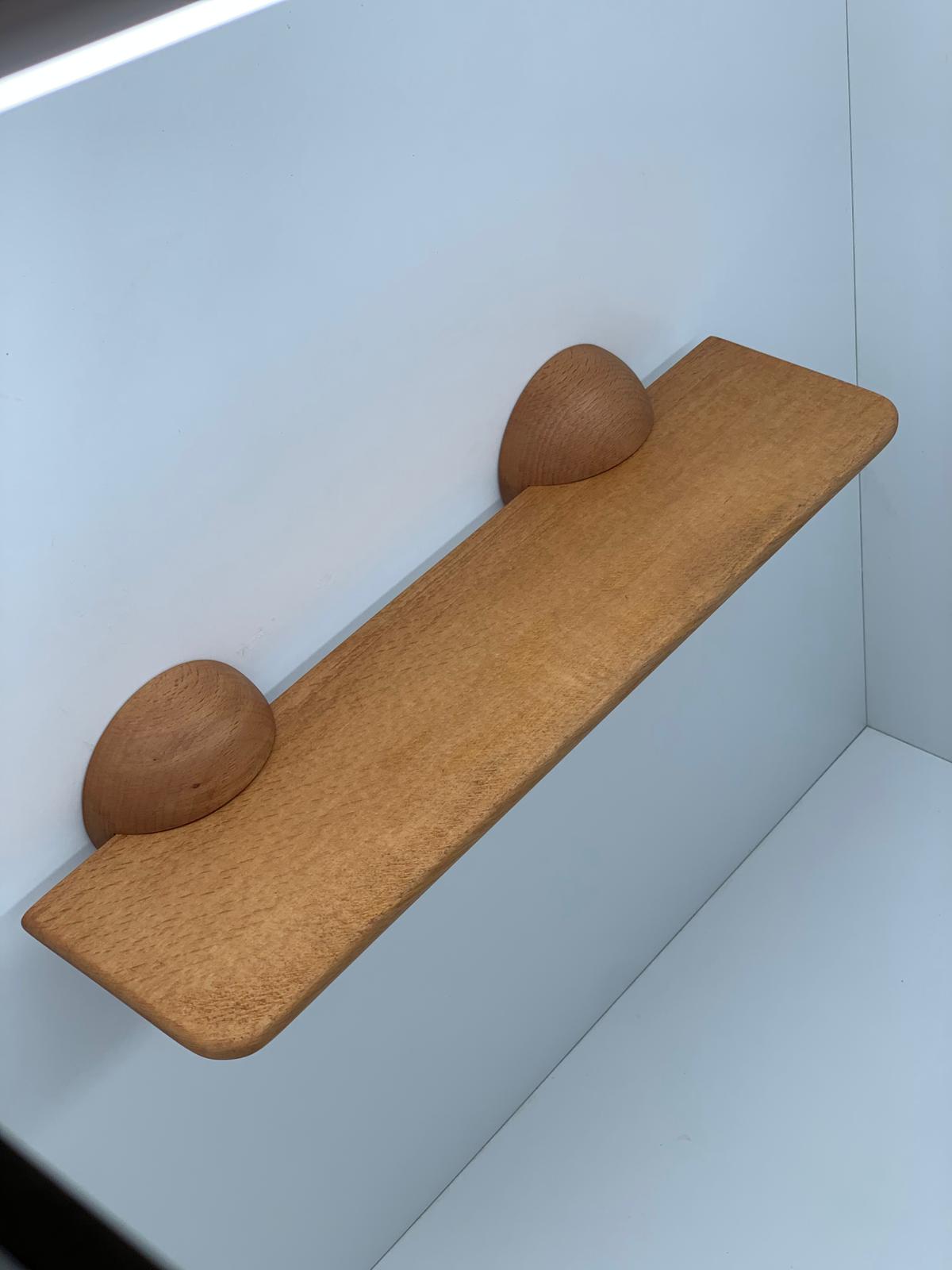 Masif Ahşap Saksı & Biblo Duvar Rafı – El Yapımı Uzun Dekoratif Ahşap Raf (35x9 cm)