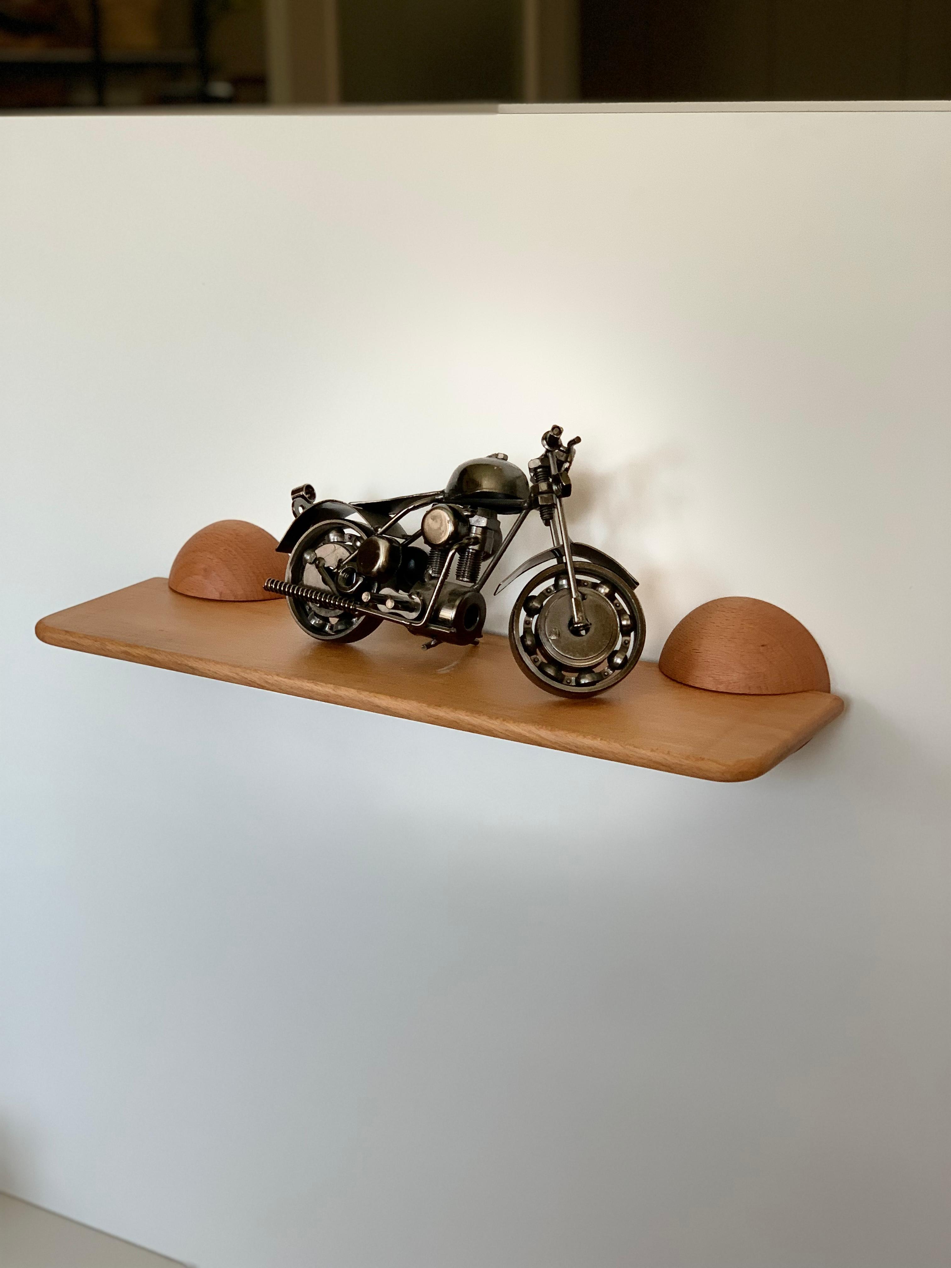Masif Ahşap Saksı & Biblo Duvar Rafı – El Yapımı Uzun Dekoratif Ahşap Raf (35x9 cm)