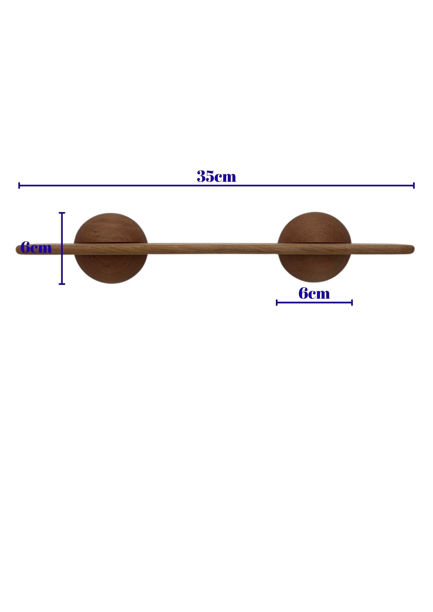 Masif Ahşap Saksı & Biblo Duvar Rafı – El Yapımı Uzun Dekoratif Ahşap Raf (35x9 cm)