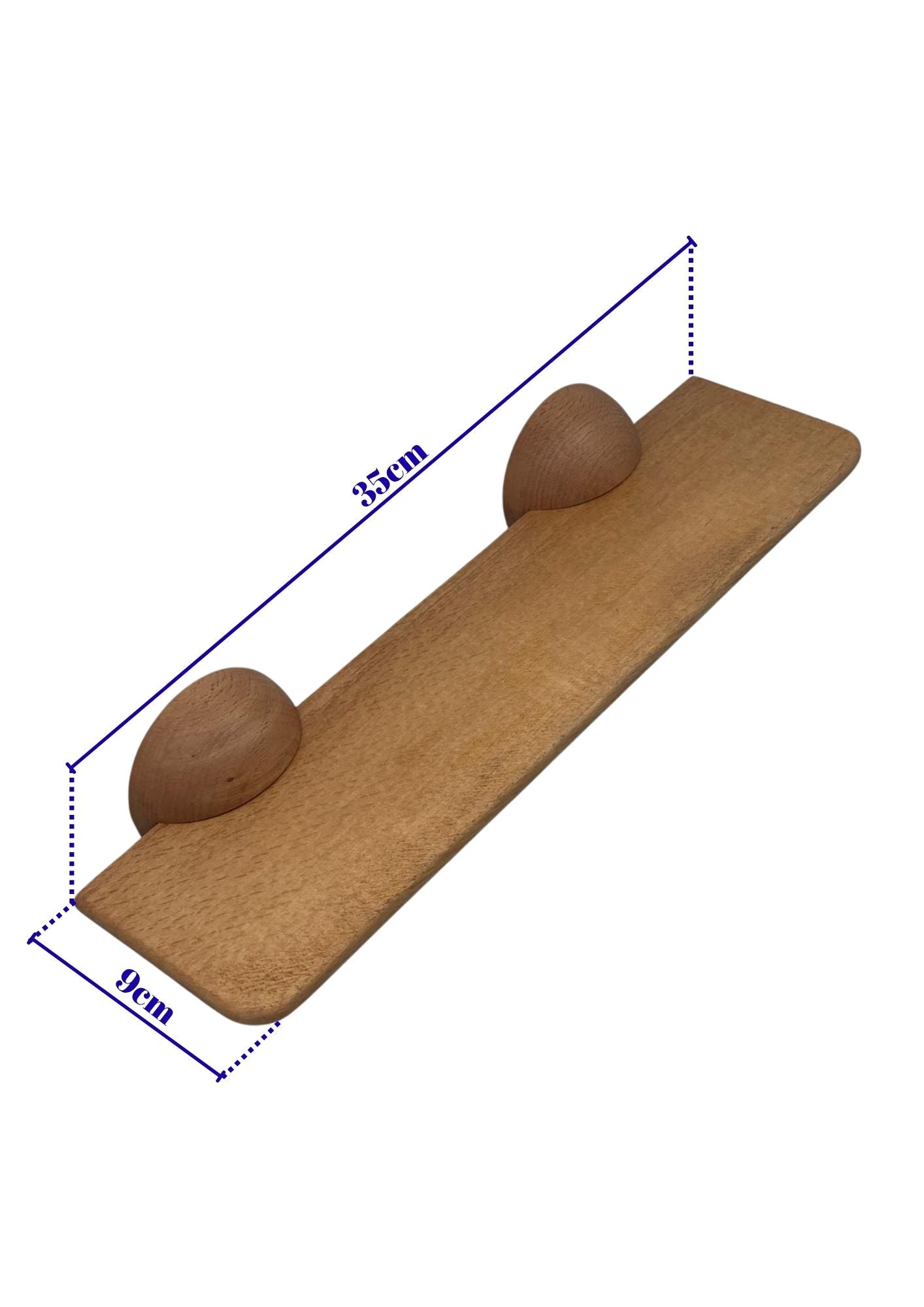 Masif Ahşap Saksı & Biblo Duvar Rafı – El Yapımı Uzun Dekoratif Ahşap Raf (35x9 cm)